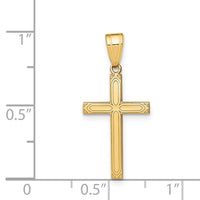 Load image into Gallery viewer, 14k Solid Laser Etched Cross Pendant
