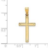 Load image into Gallery viewer, 14k Solid Laser Etched Cross Pendant
