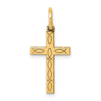 Load image into Gallery viewer, 14K Laser Cut Ichthus Cross Charm
