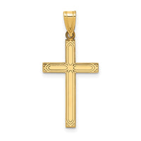 Load image into Gallery viewer, 14k Solid Laser Etched Cross Pendant
