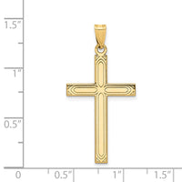 Load image into Gallery viewer, 14k Solid Laser Etched Cross Pendant
