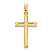 Load image into Gallery viewer, 14k Solid Laser Etched Cross Pendant
