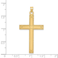 Load image into Gallery viewer, 14k Solid Laser Etched Cross Pendant
