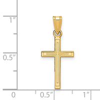 Load image into Gallery viewer, 14k Solid Laser Etched Cross Pendant
