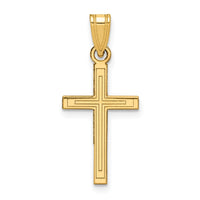 Load image into Gallery viewer, 14k Solid Laser Etched Cross Pendant
