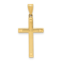 Load image into Gallery viewer, 14k Solid Laser Etched Cross Pendant
