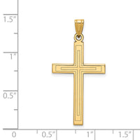Load image into Gallery viewer, 14k Solid Laser Etched Cross Pendant
