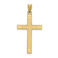 Load image into Gallery viewer, 14k Solid Laser Etched Cross Pendant

