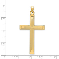 Load image into Gallery viewer, 14k Solid Laser Etched Cross Pendant
