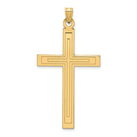 Load image into Gallery viewer, 14k Solid Laser Etched Cross Pendant
