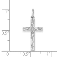 Load image into Gallery viewer, 14K White Gold Laser Designed Cross Charm
