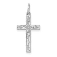 Load image into Gallery viewer, 14K White Gold Laser Designed Cross Charm

