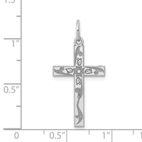 Load image into Gallery viewer, 14K White Gold Laser Designed Cross Charm
