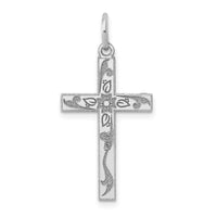 Load image into Gallery viewer, 14K White Gold Laser Designed Cross Charm
