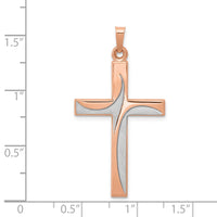 Load image into Gallery viewer, 14k Rose Gold Rhodium Cross Pendant

