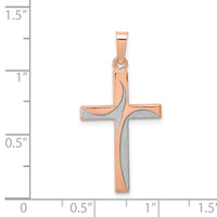 Load image into Gallery viewer, 14k Rose Gold Rhodium Hollow Cross Pendant
