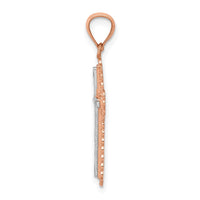 Load image into Gallery viewer, 14k Rose Gold Rhodium Diamond Cut Cross Pendant
