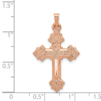 Load image into Gallery viewer, 14K Rose Gold Fleur de Lis Cross Pendant
