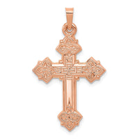 Load image into Gallery viewer, 14K Rose Gold Fleur de Lis Cross Pendant

