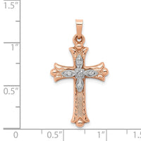 Load image into Gallery viewer, 14k Two-tone Diamond Cross Pendant
