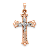 Load image into Gallery viewer, 14k Two-tone Diamond Cross Pendant
