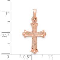 Load image into Gallery viewer, 14k Rose Gold Heart Hollow Cross Pendant
