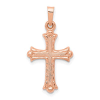 Load image into Gallery viewer, 14k Rose Gold Heart Hollow Cross Pendant
