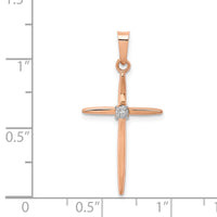 Load image into Gallery viewer, 14k Rose Gold Diamond Cross Pendant
