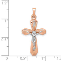 Load image into Gallery viewer, 14k Two-tone Hollow Crucifix Pendant
