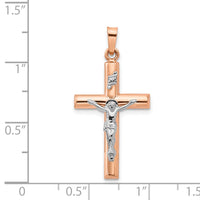 Load image into Gallery viewer, 14k Two-tone Gold Hollow Crucifix Pendant
