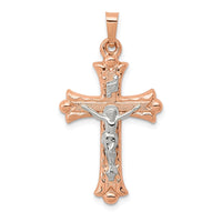 Load image into Gallery viewer, 14k Two-tone Hollow Crucifix Pendant
