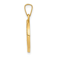 Load image into Gallery viewer, 14k Polished and Satin Sacred Heart of Jesus Medal Hollow Pendant
