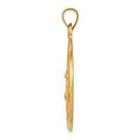 Load image into Gallery viewer, 14k Polished and Satin Face of Jesus Medal Hollow Pendant
