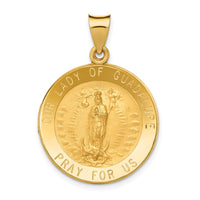 Load image into Gallery viewer, 14k Polished/Satin Our Lady of Guadalupe Medal Hollow Pendant
