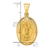 Load image into Gallery viewer, 14k Polished and Satin Our Lady Guadalupe Medal Hollow Pendant

