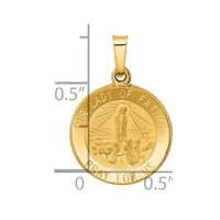 Load image into Gallery viewer, 14k Polished and Satin Our Lady Fatima Medal Hollow Pendant
