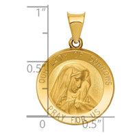 Load image into Gallery viewer, 14k Polished and Satin Our Lady of Sorrows Medal Hollow Pendant
