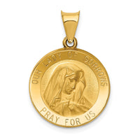Load image into Gallery viewer, 14k Polished and Satin Our Lady of Sorrows Medal Hollow Pendant
