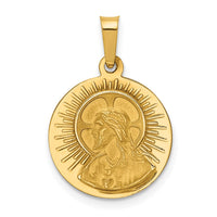 Load image into Gallery viewer, 14k Matka Boska Czestochowska Reversible Medal Hollow Pendant
