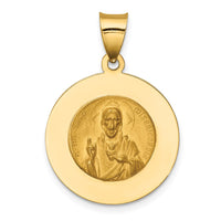 Load image into Gallery viewer, 14K Queen Of The Holy Scapular Reversible Medal Hollow Pendant
