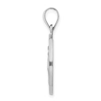 Load image into Gallery viewer, 14k White Gold Polished /Satin Miraculous Medal Hollow Pendant
