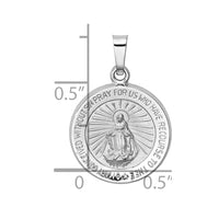 Load image into Gallery viewer, 14k White Gold Polished / Satin Miraculous Medal Hollow Pendant
