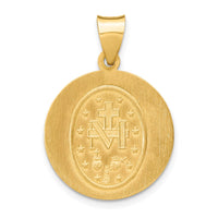 Load image into Gallery viewer, 14k Polished and Satin Miraculous Medal Hollow Pendant

