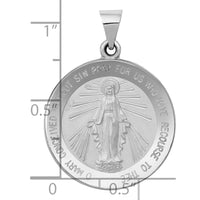 Load image into Gallery viewer, 14k White Gold Polished / Satin Miraculous Medal Hollow Pendant
