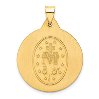 Load image into Gallery viewer, 14k Polished and Satin Miraculous Medal Hollow Pendant
