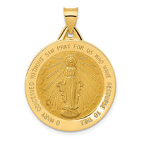 Load image into Gallery viewer, 14k Polished and Satin Miraculous Medal Hollow Pendant
