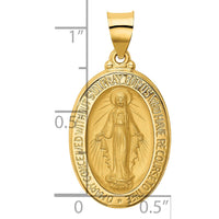 Load image into Gallery viewer, 14k Polished and Satin Miraculous Medal Hollow Pendant
