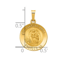 Load image into Gallery viewer, 14k Polished and Satin Our Guardian Angel Medal Hollow Pendant
