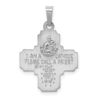 Load image into Gallery viewer, 14k White Gold Polished / Satin Four Way Medal Hollow Pendant
