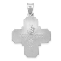 Load image into Gallery viewer, 14k White Gold Four Way Medal Hollow Pendant
